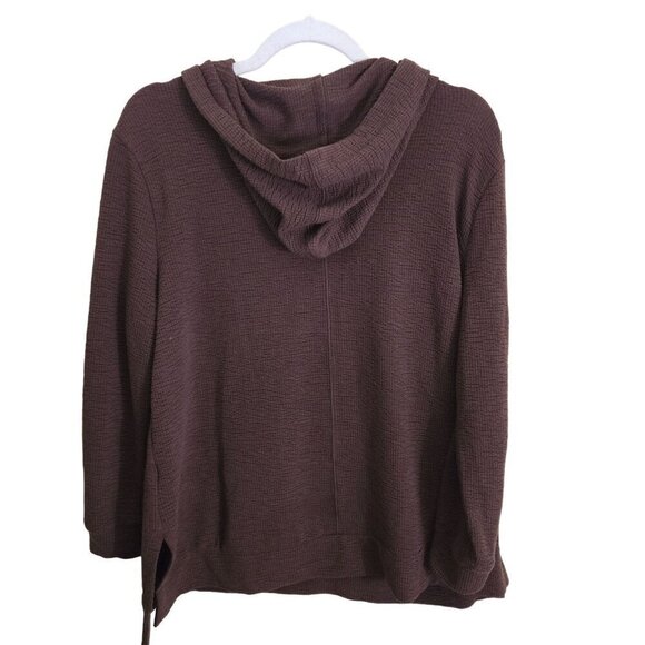 Kim & Cami Brown Textured Hoodie Size S - Picture 2 of 5